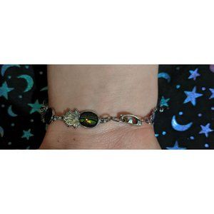 Silver Tone Pineapple Seashell Bracelet